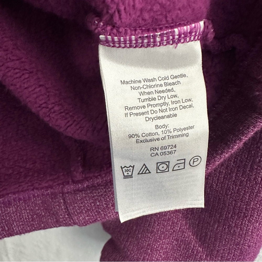 Columbia Fleece Pullover Women’s M Purple Quarter Button Sweatshirt Cozy Pocket - Picture 5 of 9